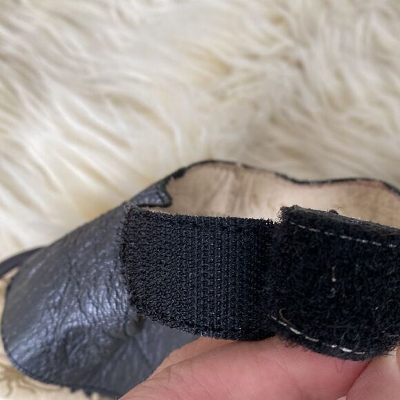 Fly London Yala Black Leather Peep Toe Wedge Sandals Ankle Strap 9-9.5 Boho Emo - Picture 6 of 11